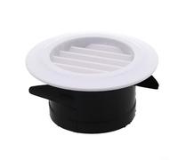 Grille d'aération ronde en ABS pour système de ventilation intérieure avec joint résistant aux intempéries et débit d'air réglable pour salle de bain et bureau (100 mm)