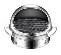 Grille d'aération ronde en acier inoxydable 304 avec grille grillagée - Grille murale de 7,6 à 30,5 cm for ventilation de sécheuse et de cuisine(110mm)