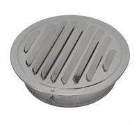 Grille d'aération ronde en acier inoxydable pour conduit mural extérieur avec moustiquaire à mailles fines et couvercle de flux d'air Argenté 80 mm Tube de 160 mm