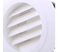 Grille d'aération ronde en plastique ABS, convient pour une installation murale, plafond ou tuyau comme entrée et sortie d'air (100 mm)