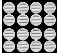 Grille d'aération ronde en plastique pour persienne de soffite - 7,6 cm - Blanc