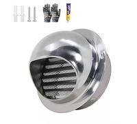 Grille D'Aération Ronde Grille Ventilation Hotte Grille De Ventilation En Acier Inoxydable Sortie D'aération Murale Moustiquaire Intégrée Pour Cuisine Caravane(125mm/4.9in)