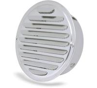 Grille d'aération ronde inox Ø 100 mm (Ø sup.145 / inf.95 x H45) - montage façade/cheminée