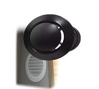 Grille d'aération ronde noire en ABS for de climatisation - Grille d'entrée/sortie d'air en plastique avec persiennes réglables, montage plafond/mur(Disc 200mm/7.9")