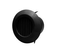 Grille d'aération ronde noire, grille de ventilation réglable en ABS for salle de bain, bureau, salle de bain, conduit d'aération mural, grille d'aération 75 mm/100 mm/125 mm/150 mm/200 mm(Straight lo