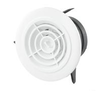 Grille d'aération ronde réglable 75 à 200 mm en ABS avec curseur pour salle de bain, cuisine, bureau, utilisation intérieure, finition blanche (75 mm)