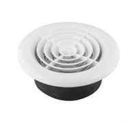 Grille d'aération ronde réglable avec grille de persienne pour montage mural ou au plafond, panneau amovible pour l'entretien et réglage du flux d'air (150 mm)