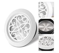 Grille d'aération ronde réglable - Diffuseur de chaleur central - Grille de ventilation circulaire en plastique ABS - Blanc - Grille de plafond CVC (150 mm)