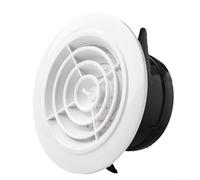 Grille d'aération ronde réglable pour système de ventilation intérieure murale en ABS Installation entrée et sortie d'air (100 mm)