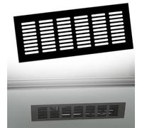grille d'air de retour Couvercle De Gril À Persiennes Rectangulaires, Grille De Ventilation En Aluminium, D'air Noir Pour Armoire, Poêle, Chaussures, Évier(L - W 25 x 15 cm)
