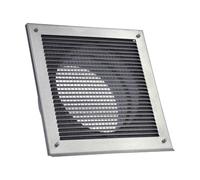 Grille d'air extérieur 2.0 standard 23 x 23 cm - avec tubulure - CB-tec acier inoxydable, 125 mm