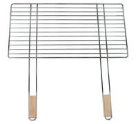 Grille de barbecue - Master Grill & Party - MG253 - Acier chromé - Poignées en bois - 58x30 cm