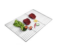 Grille de barbecue carré en acier inoxydable 60 cm x 40 cm 2 poignées