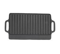 GRILLE DE BARBECUE DOUBLE FACE RECTANGULAIRE ÉPAISSIE DE PLAQUE EN FONTE POUR LE MÉNAGE (46x23CM)
