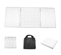 Grille de barbecue en acier inoxydable 50 x 20 cm avec sac pour cuisiner plusieurs ingrédients