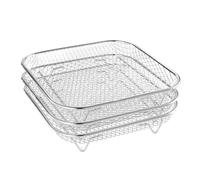Grille de barbecue en acier inoxydable, accessoires for friteuse à air, support filtre huile, outil carré for cuisson la vapeur(A SET)