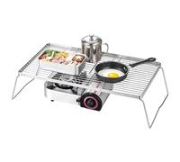 Grille de barbecue en acier inoxydable, brasero réglable en hauteur, grille ouverte extérieure, grille de barbecue robuste, grille portable en de charbon de bois pour extérieur, jardin, maison