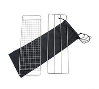Grille de barbecue en acier inoxydable de 38 x 12 cm, rétention efficace de la chaleur pour une meilleure cuisson et des résultats de cuisson parfaits (C)