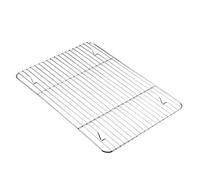 Grille de Barbecue en Acier Inoxydable rectangulaire pour rôtir, Cuire et Griller, avec Support pour cuisinière (diamètre 48 x 32 cm ou 43 x 29 cm).