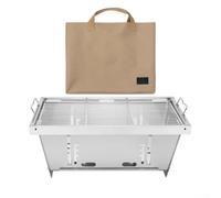Grille de barbecue en acier inoxydable, système de ventilation à six côtés, mécanisme de pliage en une seconde, construction résistante à la rouille pour le camping et la randonnée