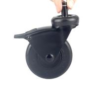 Grille de barbecue et roue à 360° - Frein de verrouillage pour extérieur - Roulette pivotante en acier robuste noir (1 pièce)