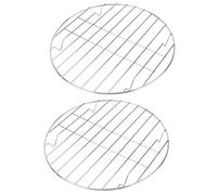 Grille de Barbecue Extérieure en Acier Inoxydable 2 Pièces Argenté | Accessoires de Cuisson pour Sortie, Lot Léger et Pratique, Facile à Transporter Ranger