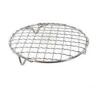 Grille de barbecue extérieure et intérieure en acier inoxydable avec pieds résistants - Plateau rond pour barbecue avec joints soudés lisses et poli miroir (25 cm)
