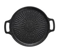 Grille de barbecue : Moulure à double poignée en fonte, poêle anti-adhésif NILLA | Plat de barbecue extérieur intérieur, plateau de légumes, poulet, feuilles de cuisson