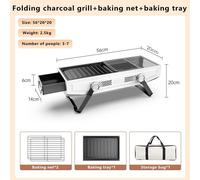 Grille de barbecue multifonctionnelle pour modules de viande,grilles pliantes,plaque de cuisson,support de cuisinière à gaz,fonte,portable,charbon de bois,extérieur - Type White