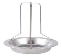 Grille de barbecue pliable en acier inoxydable avec plateau d'égouttage amovible, qualité 410 pour charbon de bois, four, feu de camp, argenté (taille L)