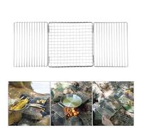 Grille de barbecue pliable en acier inoxydable avec sac de transport, convient pour griller une variété d'aliments sur les foyers extérieurs et les barbecues au charbon de bois