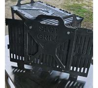 Grille de barbecue pliable en acier inoxydable - Installation rapide - Portable - Petit feu de camp pliable - Grilles de table pour camping, hayon, cuisine en plein air