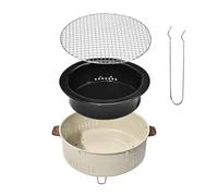 Grille de barbecue portable, grille à charbon de table, petite grille de barbecue avec poignées anti-brûlure, maille serrée, grille de barbecue multifonctionnelle, poêle rond à charbon