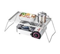 Grille de barbecue pour brasero - Hauteur réglable - Pliable - Portable | Grille de camping pour barbecue Bonfire, rôtissage, maison, plage, arrière-cour