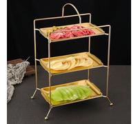 Grille de barbecue rectangulaire en acier inoxydable 304 avec étagères multicouches pour un rangement organisé et une mobilité facile dans les cuisines commerciales (B)