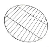 Grille de barbecue ronde en acier inoxydable - 28 cm - Filet de cuisson pour barbecue au charbon de bois, camping, pique-nique, utilisation en extérieur - Argenté (33 cm)