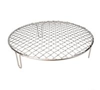 Grille de barbecue ronde en acier inoxydable avec pieds, grille de cuisson portable pour barbecue d'extérieur, plateau en maille pour feu de camp, randonnée, pique-nique, barbecue (25 cm)