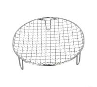 Grille de barbecue ronde en acier inoxydable avec pieds pour griller et cuire au four, joints de soudure lisses et résistance pour une utilisation en extérieur