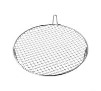 Grille de barbecue ronde en acier inoxydable avec pieds pour la cuisson en extérieur et à la maison, plateau de barbecue résistant avec design en maille uniforme et nettoyage facile (30,5 cm)