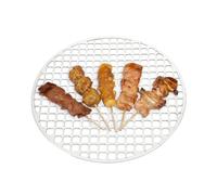 Grille de barbecue ronde en acier inoxydable - Pièces de rechange portables - Pour rôtir des aliments, pizzas, camping, barbecue en plein air