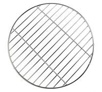 Grille de barbecue ronde en acier inoxydable poli miroir et soudure solide, offrant une répartition homogène de la chaleur et une sécurité alimentaire pour le camping (40 cm)
