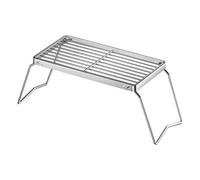 Grille de barbecue, support de cuisson pliable, grille de foyer portable, outil de grille de barbecue d'extérieur pour légumes, champignons, poulet, cour, camping, randonnée, pêche, réchaud argenté