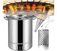Grille de barbecue verticale, grille de barbecue en acier inoxydable, grille de cuisson extérieure au charbon de bois pour le camping