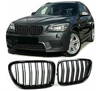 Grille De Calandre Avant À Double Latte pour Pare-Chocs Avant Noir Brillant pour BMW X1 Series E84 SDrive XDrive 2009 2010 2011 2012 2013 2014 2015