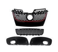 "Grille de calandre avant en nid d'abeille - Noir avec bordure rouge - Pour VW Golf MK5 Jetta/GLI/GTI (2006-2009) "