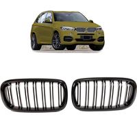 Grille de calandre avant pour BMW X5 F15 / X6 F16 13-17 double nervure noir brillant
