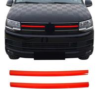Grille de calandre Barre de calandre pour VW T6 tous 2015-2019 Highline Chrome Rouge 2x