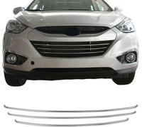 Grille de calandre Barres de calandre avant pour Hyundai ix35 2010-2015 Acier inoxydable Argent 3x