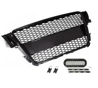 Grille de calandre frontale grille en nid d'abeille compatible avec A5 S5 grille en nid d'abeille sans emblème 07-11 type B8 avec support d'emblème