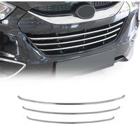 Grille de calandre Moulures de calandre pour Hyundai ix35 2010-2015 Acier inoxydable Argent 3x